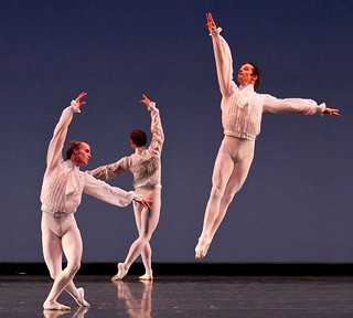 Dancers Travis Guerin, Anthony Krutzkamp, and Marty Davis. Photographer Steve Wilson. Copyright Kansas City Ballet.
