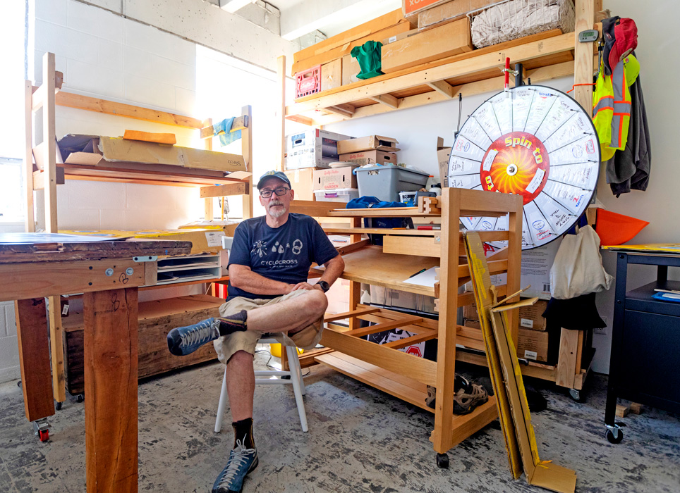 Artist Don Wilkinson inside his studio