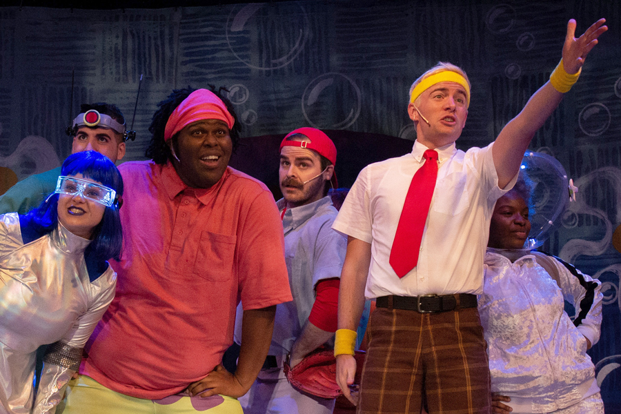 The cast of SpongeBob the Musical performs a group number.