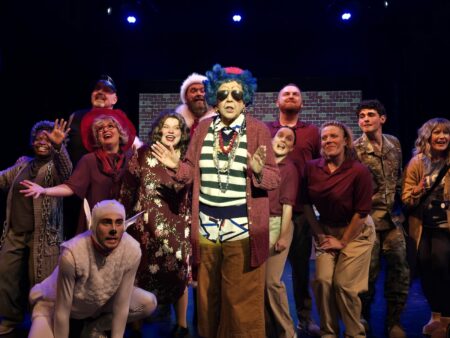 The cast of Maxine’s Christmas Carol poses together.